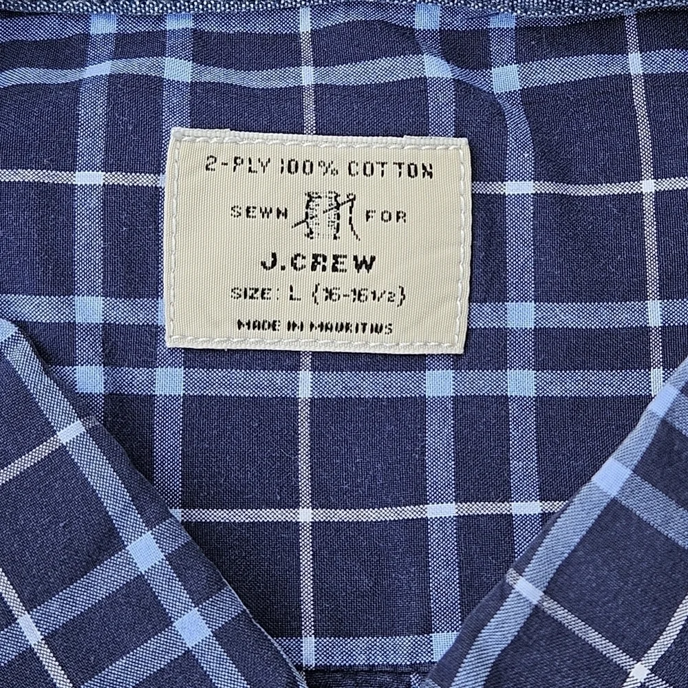 J. Crew Vintage Classic Blue White Button Down Long Sleeve Shirt Mens Size Large